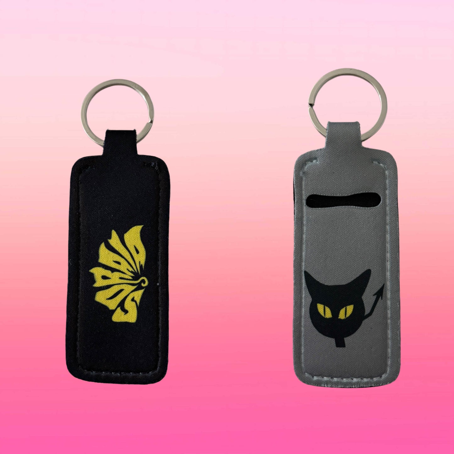 ACCESSORY BUNDLE: Wristlet Keychain/Chapstick Keychain/ Large Vena Cava Cats Sticker Pack