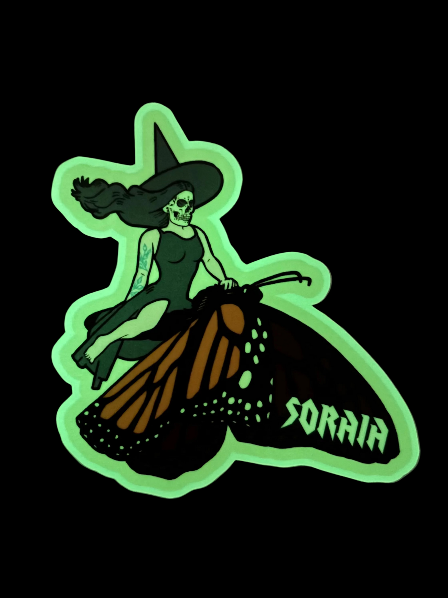 *Glow-in-the-Dark* Butterfly Witch Sticker