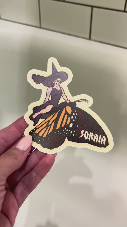 *Glow-in-the-Dark* Butterfly Witch Sticker